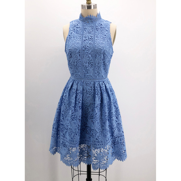 J.O.A. Dresses & Skirts - J.O.A. Blue Lace Open Back Cocktail Dress Wedding